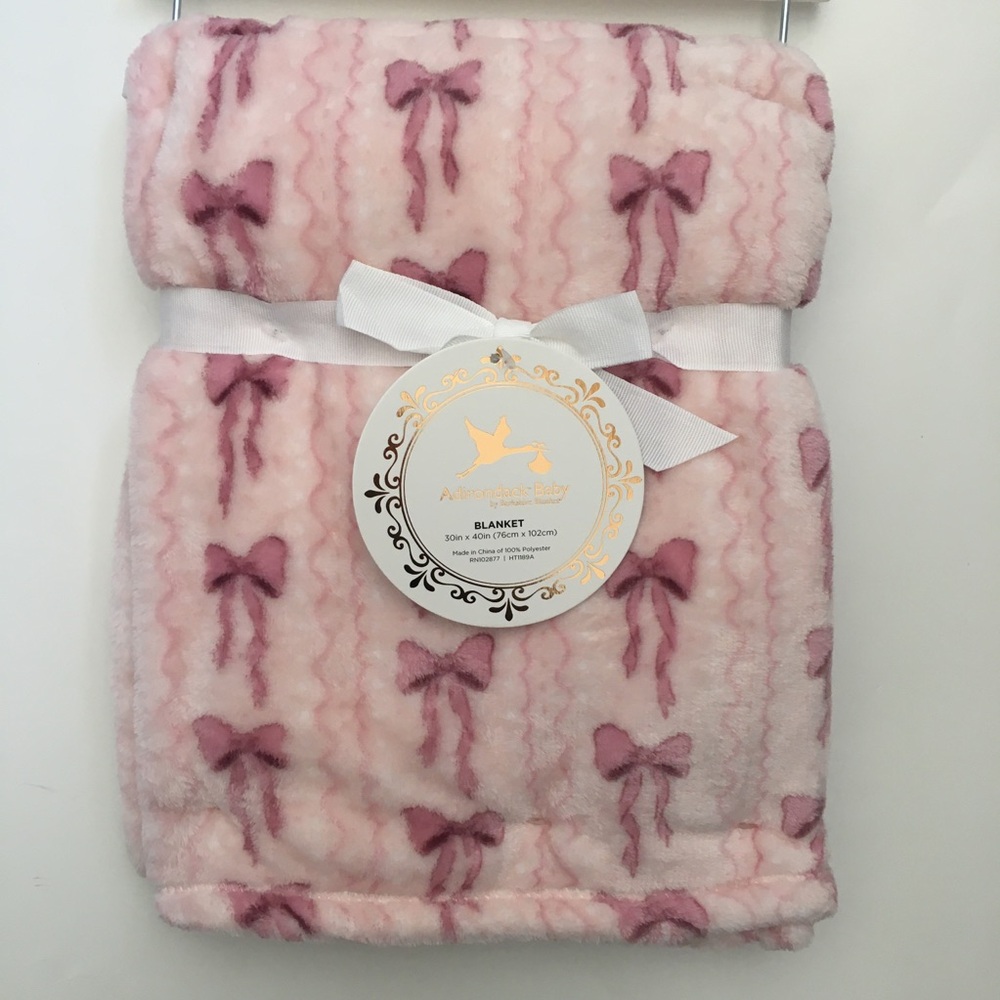 My Cozy Baby Blanket Adirondack Baby Ribbons Pink Soft Lightweight NEW